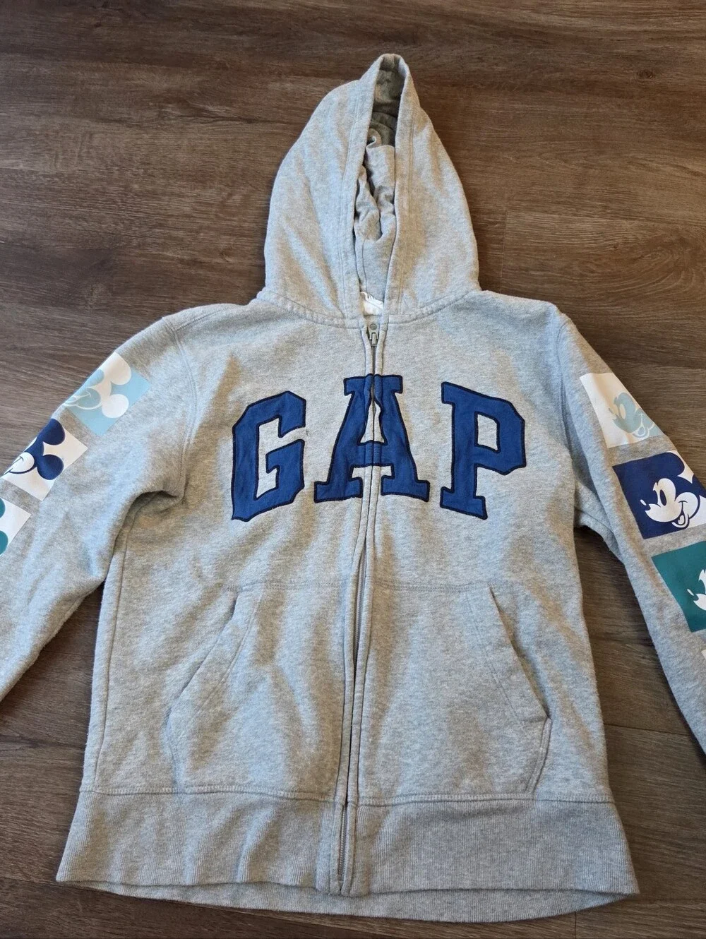 GAP Kids x Disney Grey Mickey Mouse Sweatshirt, Spell Out Letters Embroidered
